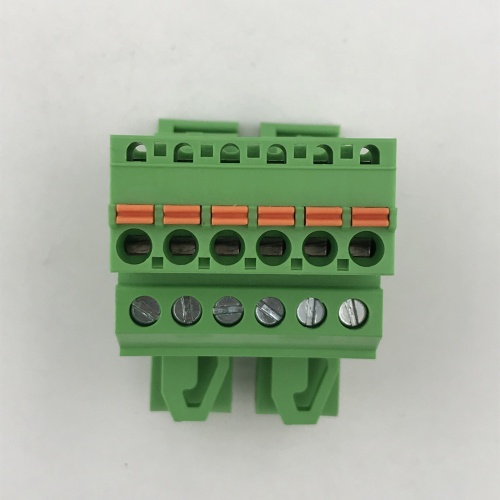 Din rail mounted Pluggable spring terminal block