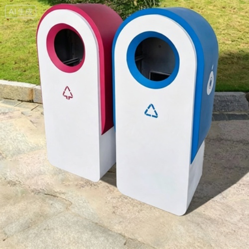 Custom Large Capacity Outdoor Double‑Compartment Waste Sorting Bin Scenic Area Public Dustbin