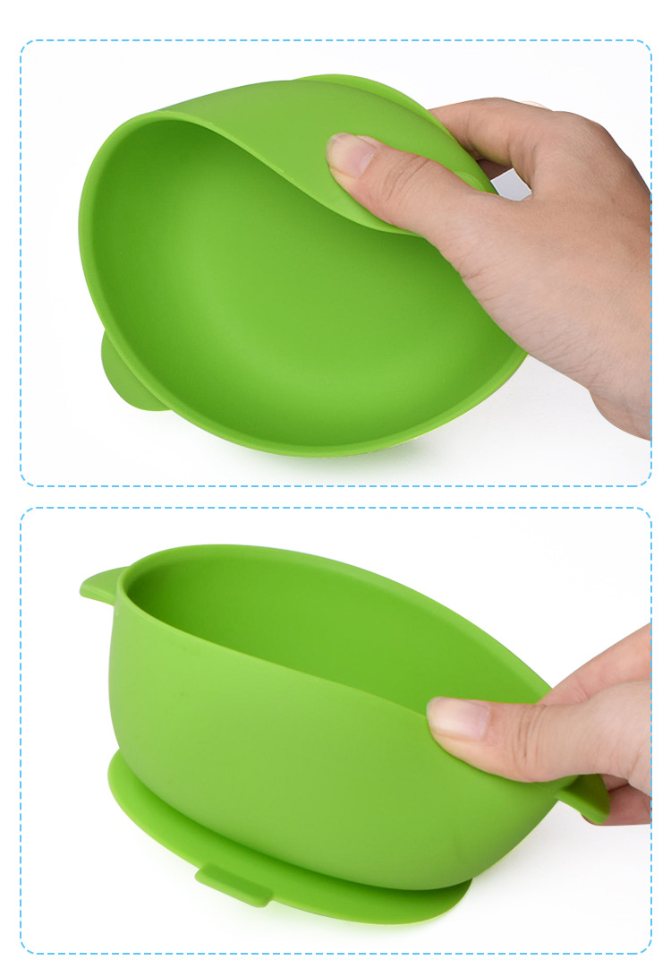 Self Feeding Suction Silicone Baby Bowls Bpa Free Silicone Bowl And Spoon Set