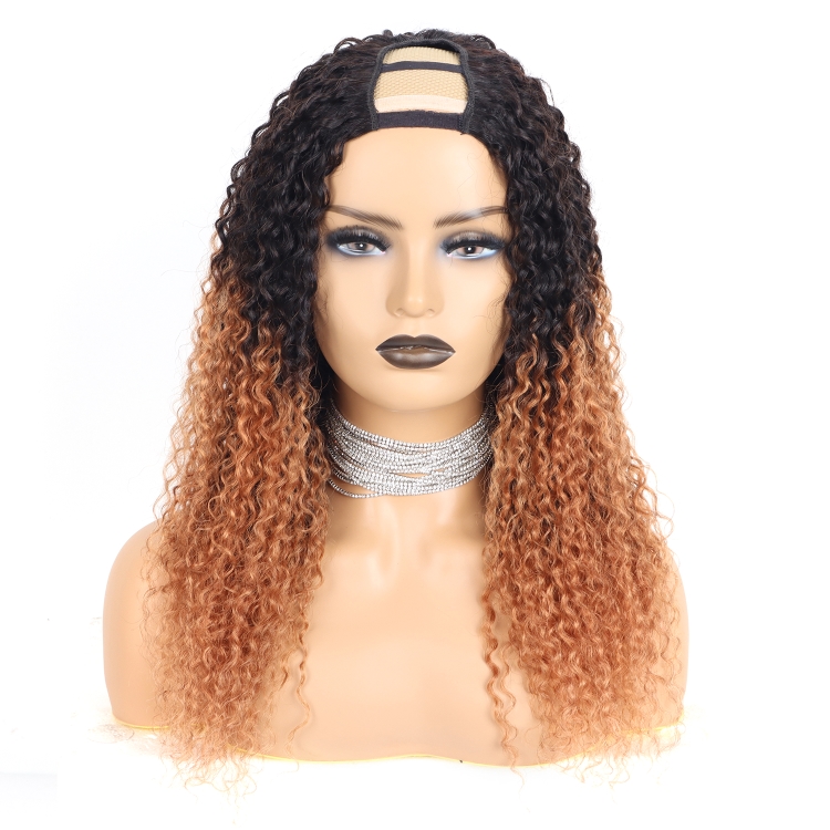 1B/30 Jerry curly U part wig ombre hair Wholesale 100% Virgin Cuticle Aligned  Brazilian Human Hair 130% density to 180% density