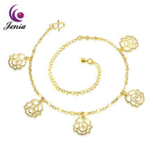 Jenia 18k Gold Plated Jewelry Long Chain Anklet Lady Style Charm Link Anklet