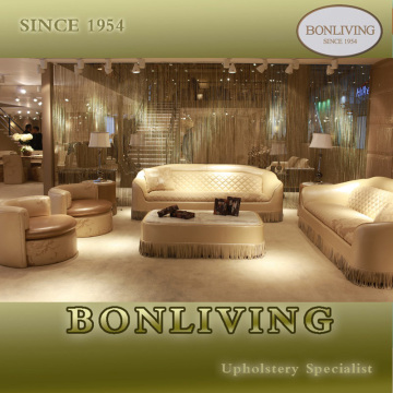 Expensive Luxury Modern Leather Sofa with Flowers Painted (E4)