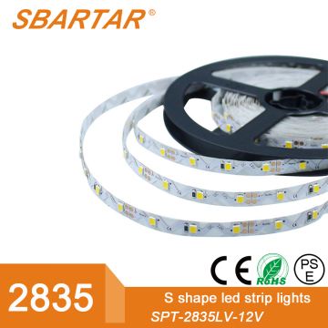 high quality S shape flexible double sided led strip light 2835SMD