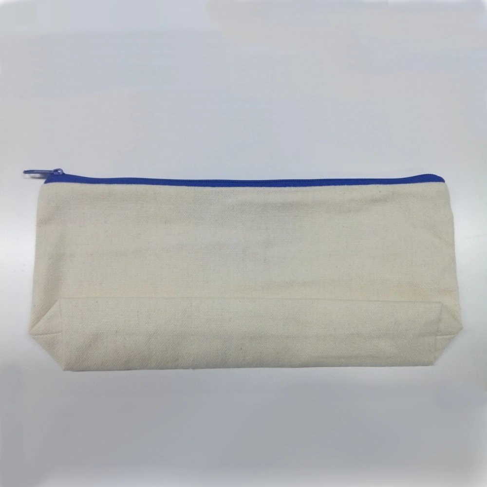 Custom Printed Cheap Eco-Friendly Gots Cotton Bags/Flat Pouch with Zipper