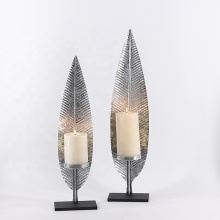 Romantic Metal Leaf Design Candle Holder for Wedding Table Centerpiece