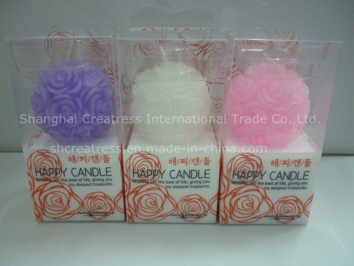 Delicate Unscented Rose Ball Candle for Wedding