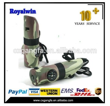 China new product plastic survival 7in1 multifunction whistle