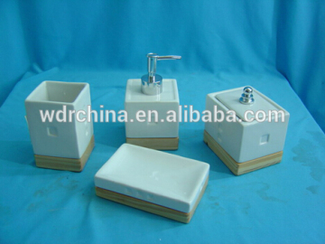 Scent-bottle toothbush holder ceramic soap dish Eco-Friendly bathroom furniture set