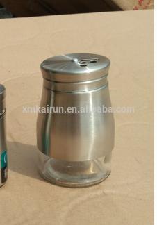 Glass & Stainless stee salt pepper shaker/ spice jar/pepper shaker