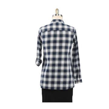 2020 Moda Feminina Camisa Xadrez Chique Blusa Quadriculada