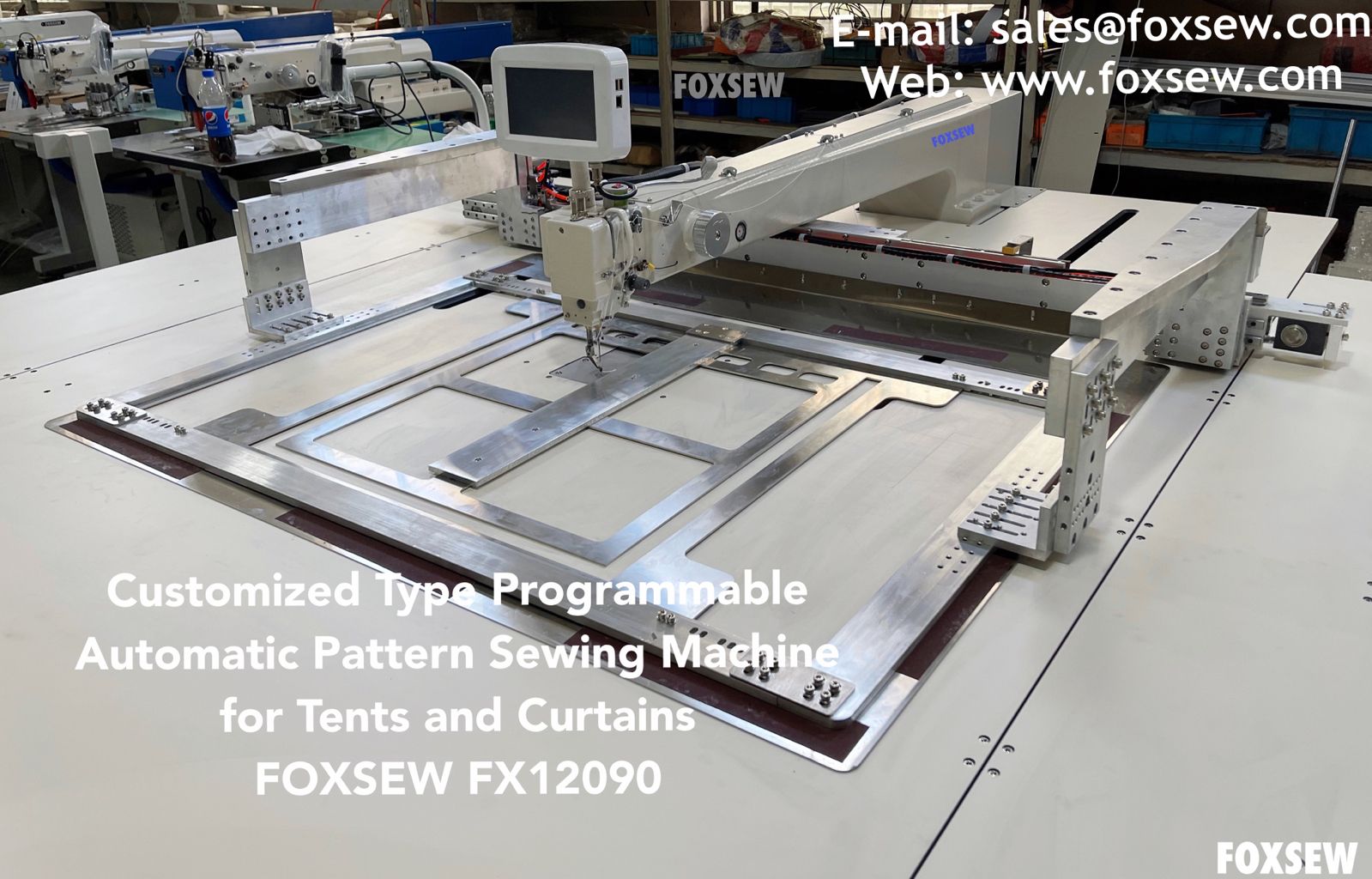 Large Size Programmable Automatic Pattern Sewing Machine Special Designed for Stitching Tents and Curtains FOXSEW FX12090 -2