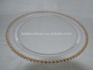 Glass gold decorative plates