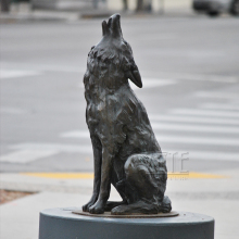Hot Casting Metal Life Size Bronze Wolf Sculpture