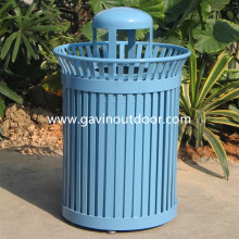 Powder coated steel outdoor litter bin metal outdoor waste bin