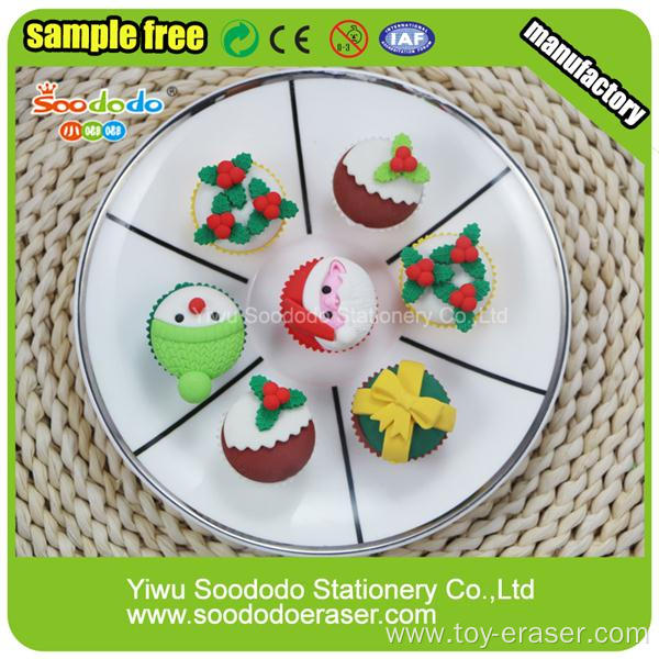 PVC packed Christmas Promotional Mini Eraser