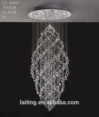 Silver Chain Chandelier Crystal Raindrop Lights 92007