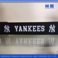 Elastic Webbing Strap in Black Featuring YANKEES Logo