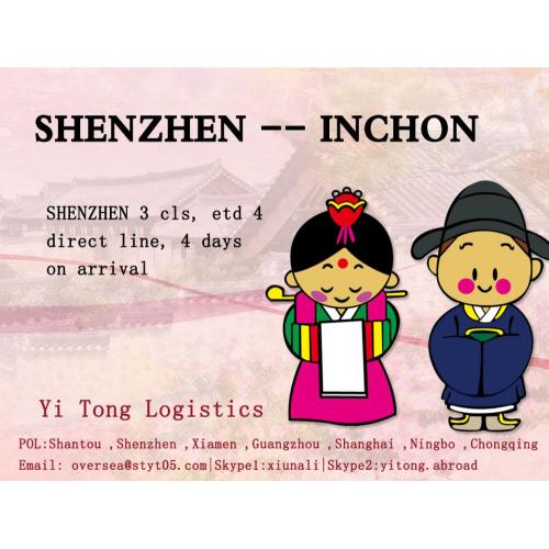 Shenzhen Sea Freight to Inchon