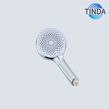 Sleek Circular Handheld Shower Head with Chrome Finish