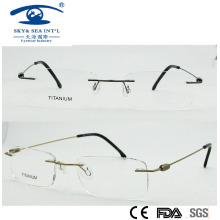2015 Slim Titanium Fashion Rimless Titanium Eyeglass Frame (1016)