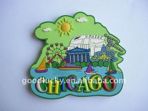 Flexible plastic debossed 3d soft pvc fridge magnet