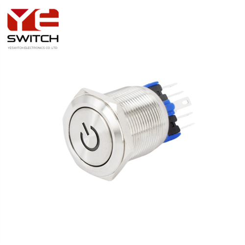 Jawitch 22 mm IP67 verzegelde LED -metalen drukknop schakelaar