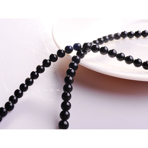 6MM Natural Black Obsidian Round Gemstone Beads 16"