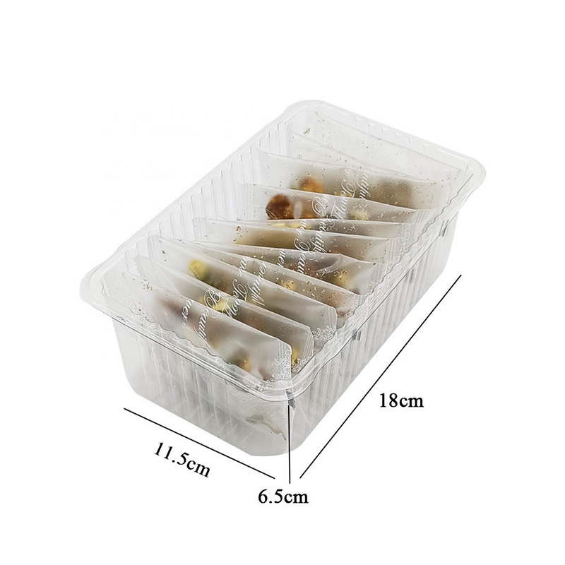 Customized Clear Plastic Rectangular Blister Cookies Box Insert Packaging Tray