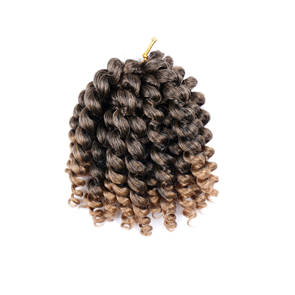 Wholesale Wand Curl Twist Crochet Hair Extensions Solid And Ombre Color Synthetic Fiber Curling Wand Braiding Hair Black Blonde