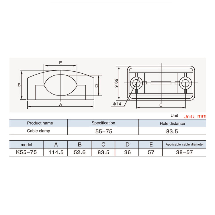 High voltage Cable Fixing Clamp , Plastic Wire Clip Cable Clip Cord Clamp , Electric Cable Clamp