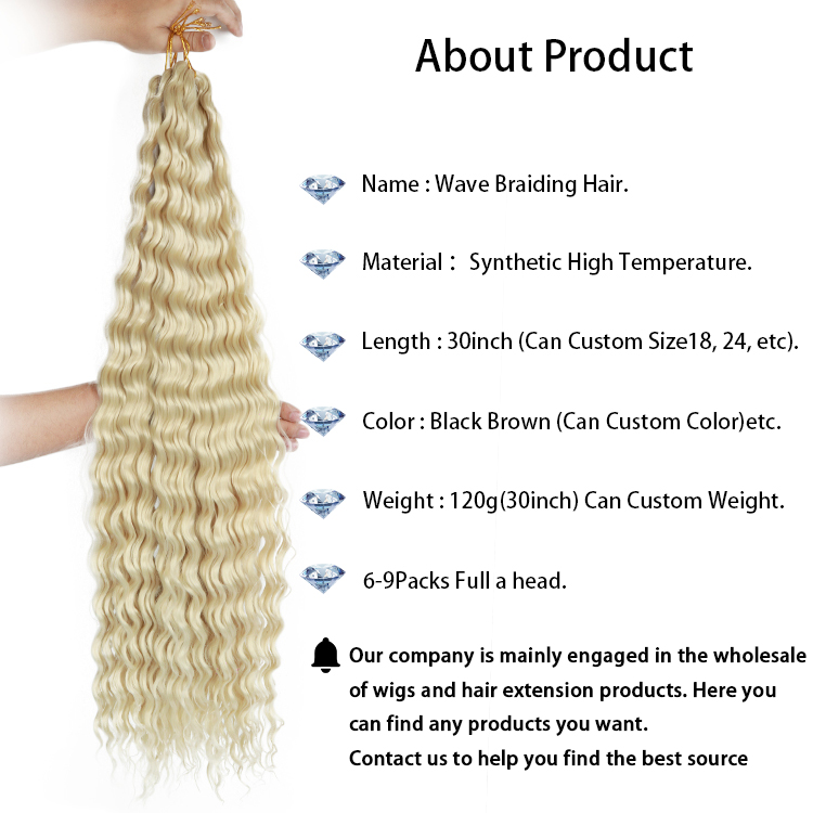 24inch 30inch 36inch Blonde Pink Brown Curly braiding Hair Wavy braiding hair For Russia synthetic yaki ombre Crochet hair