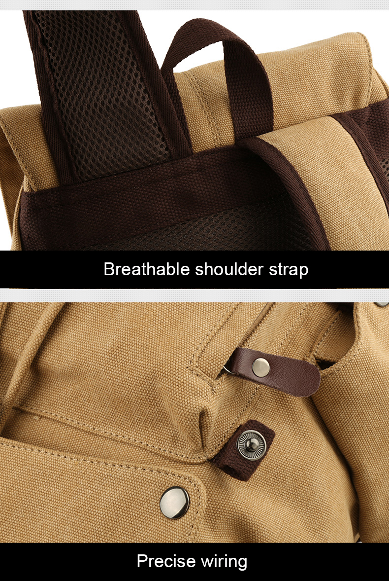 Large leisure outdoor business hiking bags backpacks carry on travel computer vintage canvas backpack