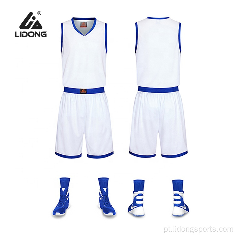 Uniforme de camisa de basquete de design sublimado por atacado sublimado