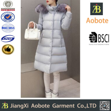 2016 New Fashion OEM Outdoor Long Fur Collar Woman Down Jacket