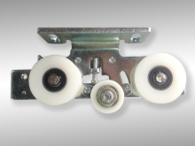 Automatic sliding glass sensor door carriage