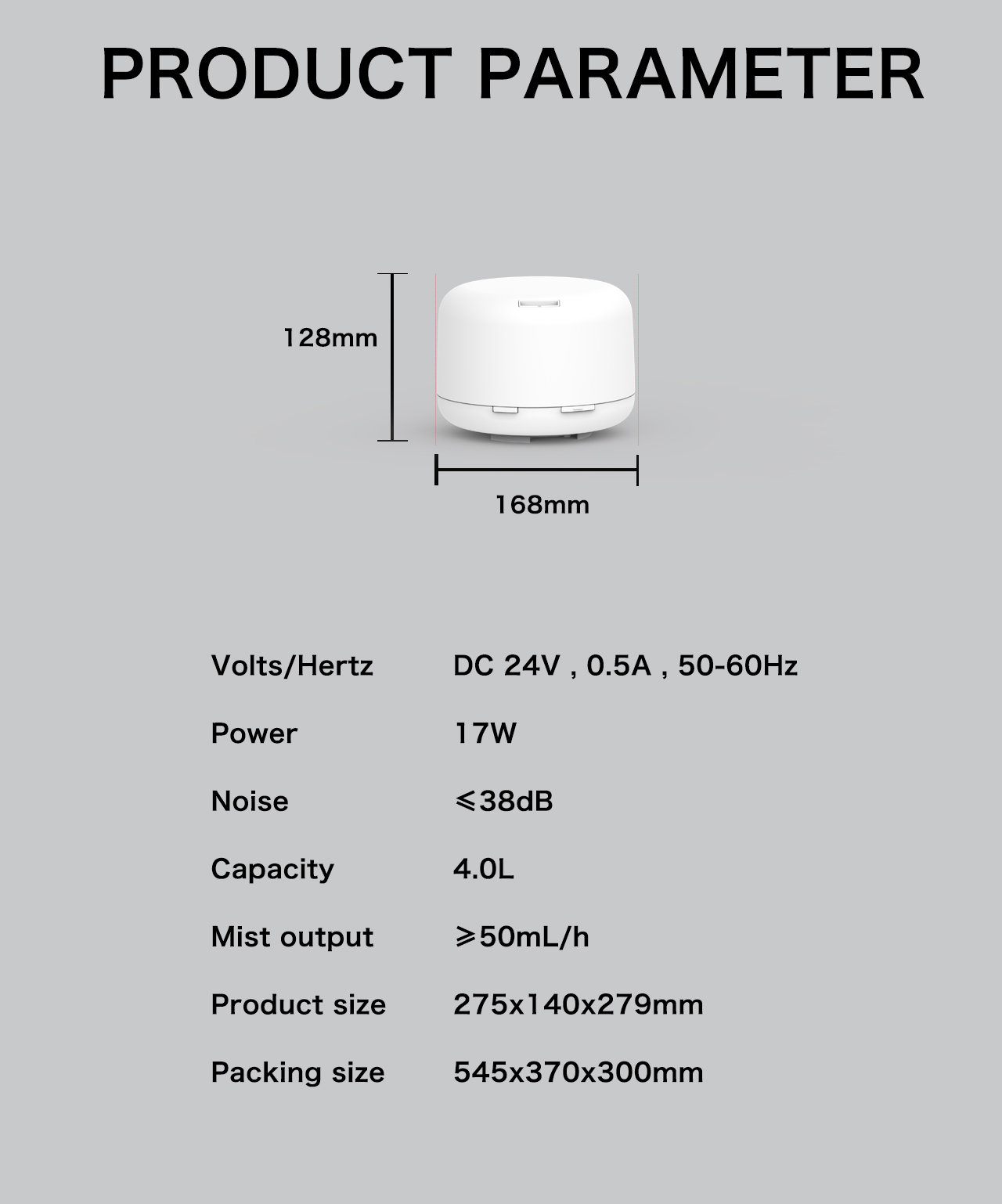 HTX-2068 aroma diffuser specification HTX-2068 aroma diffuser specification