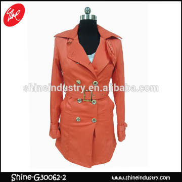 Fashion design textile orange coat for women's