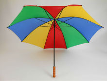 Chinese umbrella wholesale Manual windproof rainbow golf umbrella wooden handle