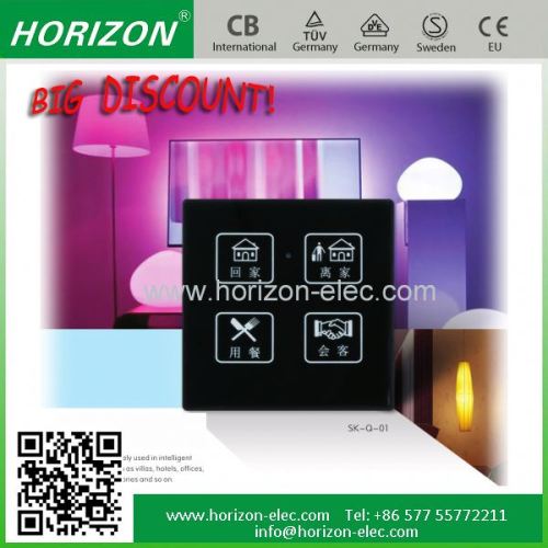 High Technology 1 Gang Glass Panel Design Electric Touch Wall touch screen switch board