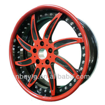 Two Colour Lip,Two Colour Center Three Piece Forged Wheel