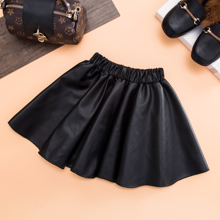 Toddler Kids Baby Girls Cute PU Leather Skirts