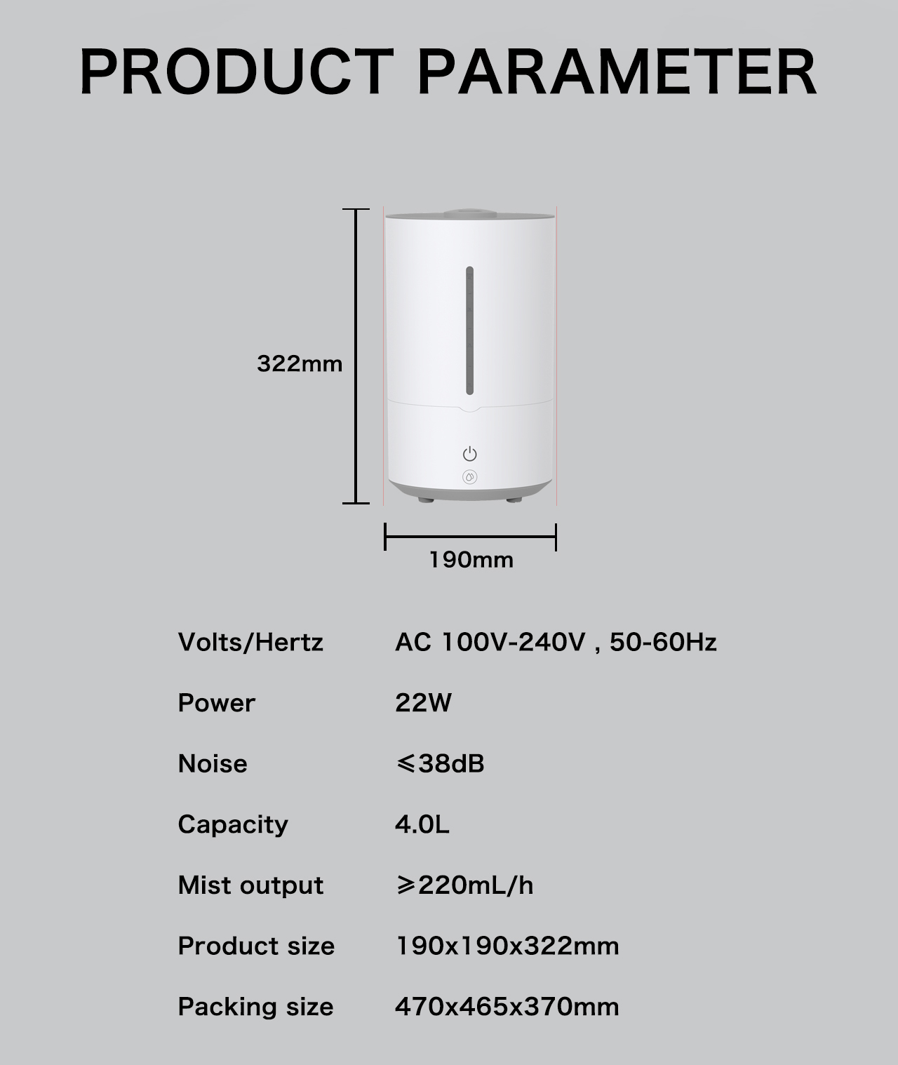 HTJ-2195 humidifier specification HTJ-2195 humidifier specification