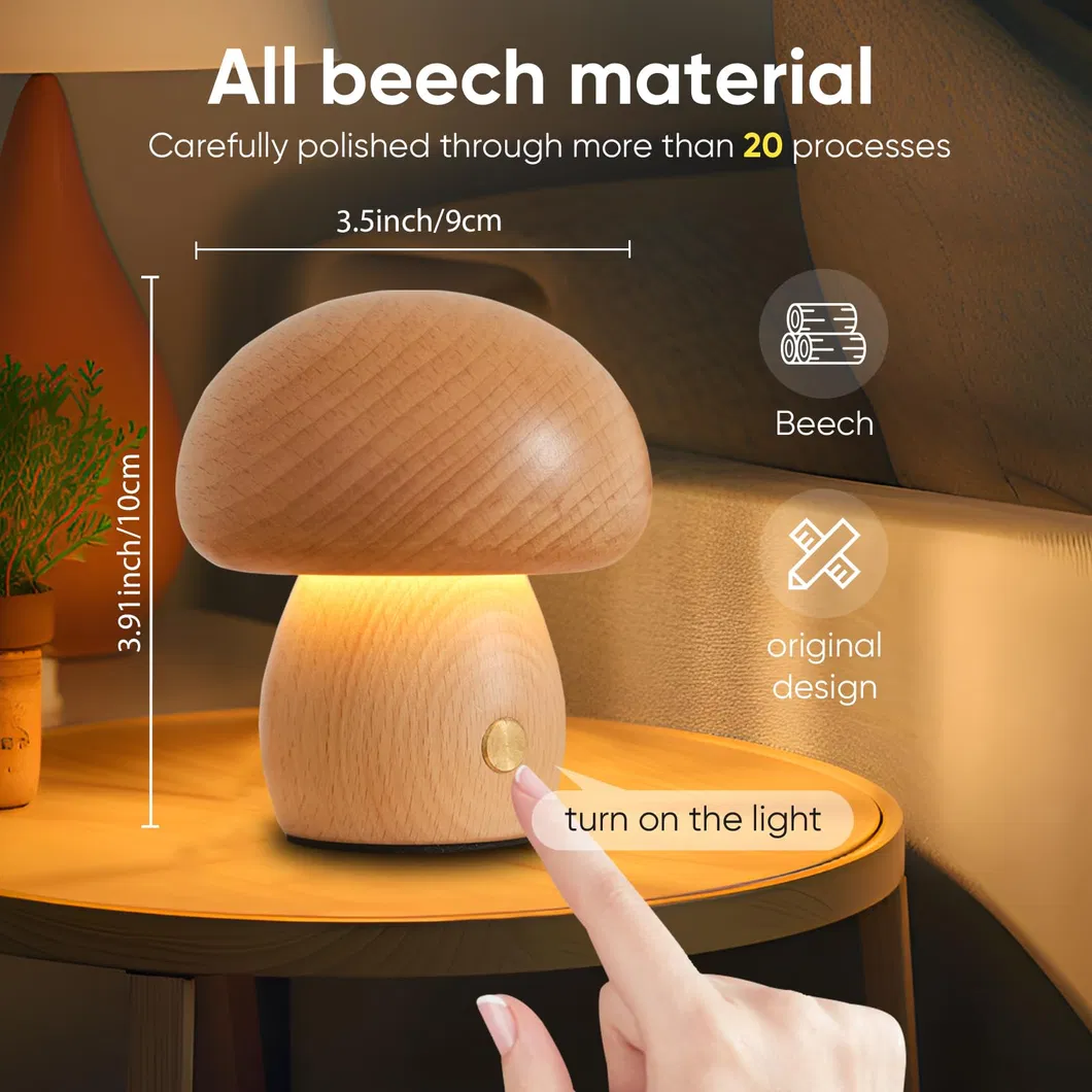 Modern Rechargeable LED Mushroom Lamp for Stylish Home Decor
