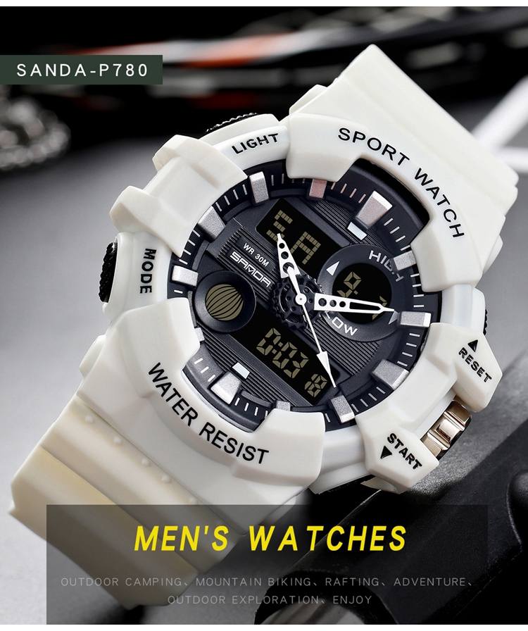 SANDA 780 High quality sports watch men shockproof design waterproof automatic watch digital