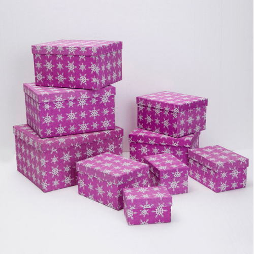 Different Sizes Square Christmas Box with Lid