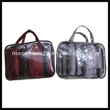 4pcs striped toiletry bag set