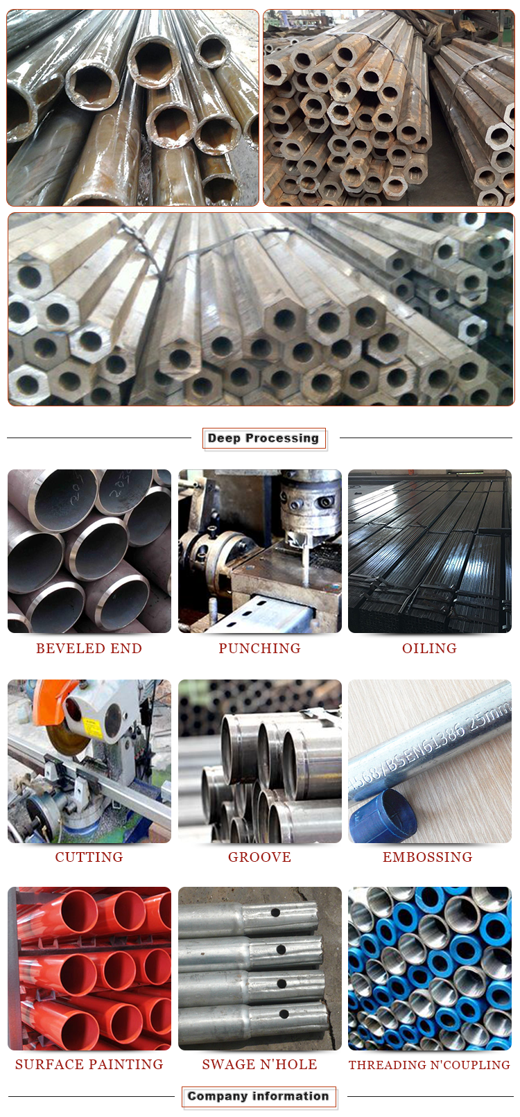 hexagonal tube steel stock for sale in china