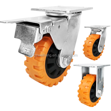 8 inch scaffold cast iron pu caster