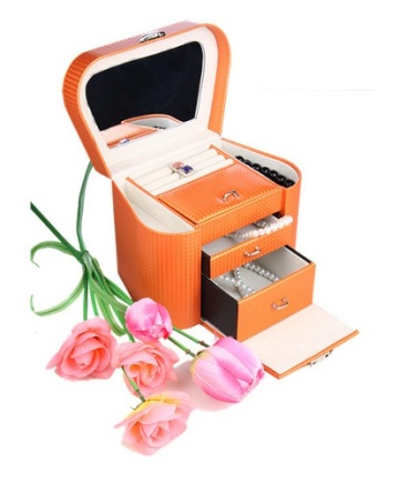 2015 new orange leather jewelry boxes