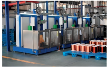 Flat wire enamelling machine